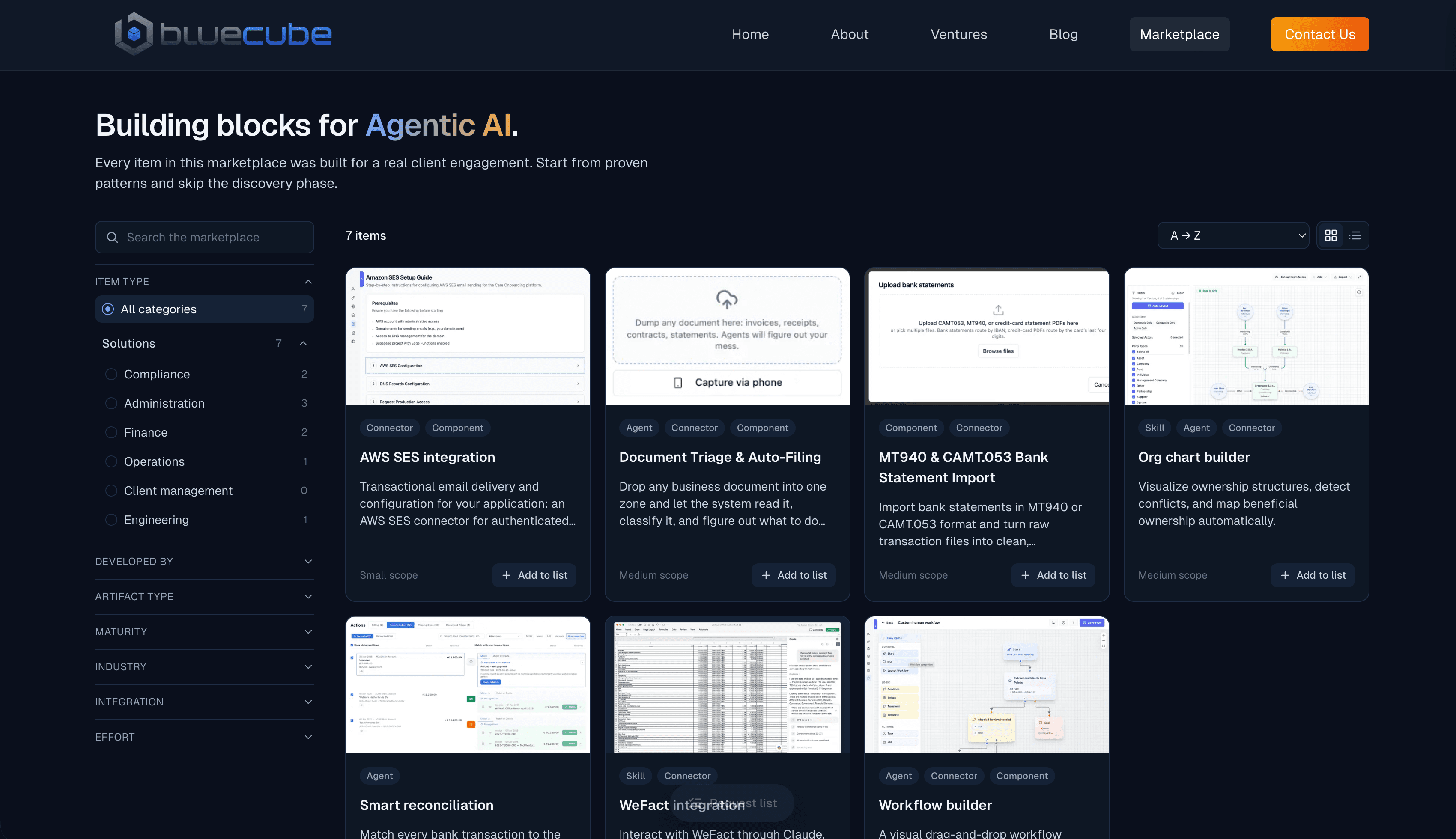 Start from proven blocks with BlueCube Marketplace