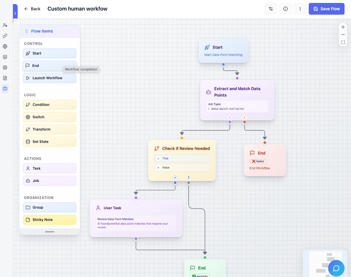 Workflow builder preview